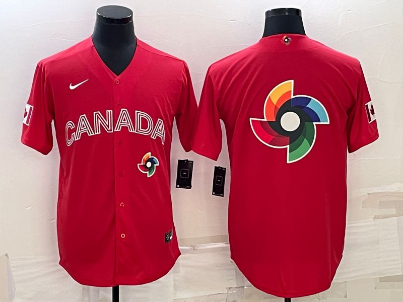 Men 2023 World Cub Canada Blank Red Nike MLB Jersey5->youth mlb jersey->Youth Jersey